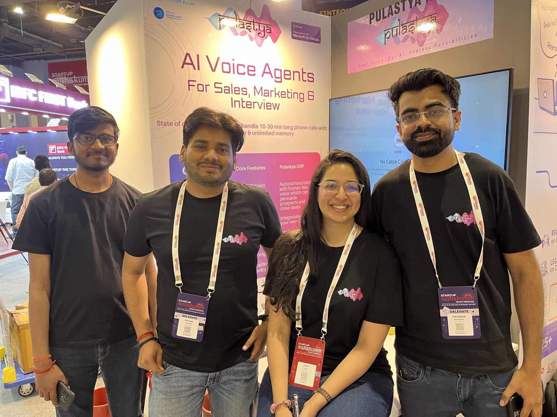 Pulastya team at the Startup Mahakumbh exhibition booth